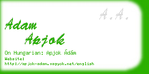 adam apjok business card